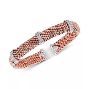 Macy’s Diamond Mesh-Look Station Bangle Bracelet (1/4 ct t.w.)